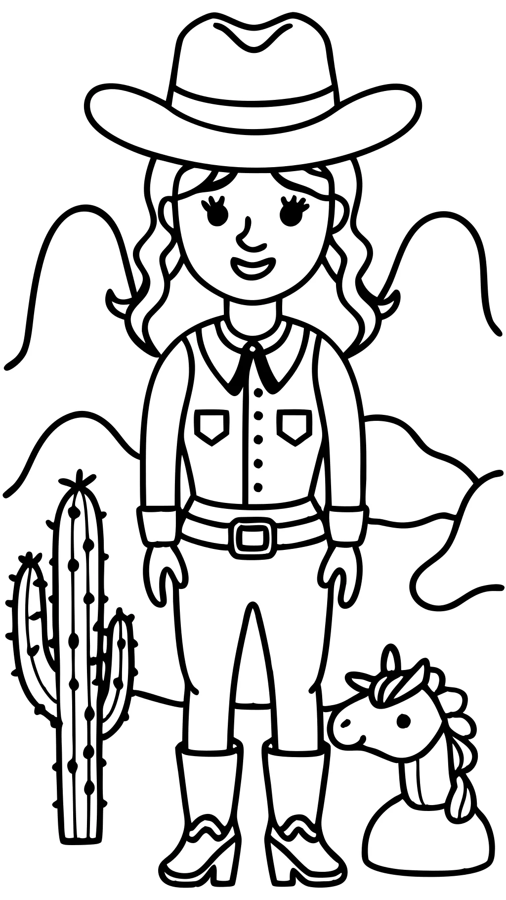 coloriage cowgirl